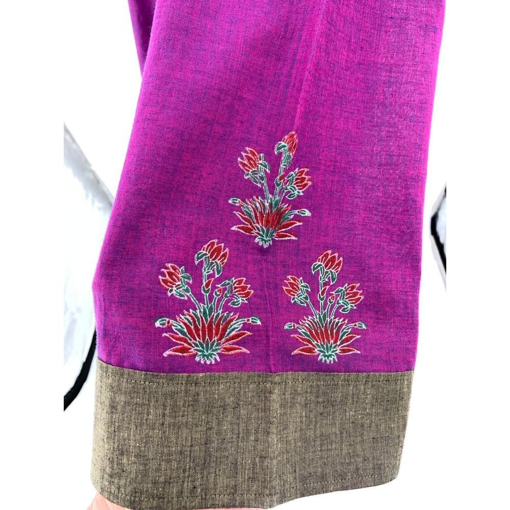 Nazila Couture Purple Olive Embroidered High Low Tunic Dress Small Boho Floral - Picture 5 of 14